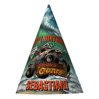 Monster Jam - Fluch des Piraten Geburtstag Partyhütchen