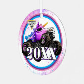 Monster Jam Funkel Smash Ornament Aus Metall (Vorderseite links)