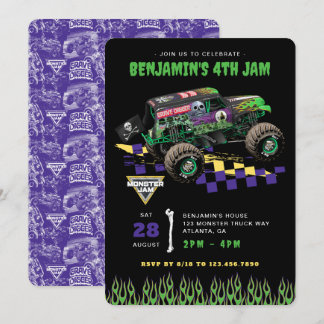 Monster Jam - Grave Digger Birthday Einladung
