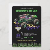 Monster Jam - Grave Digger Birthday Einladung (Vorderseite)