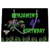 Monster Jam Grave Digger Geburtstag Große Geschenktüte (Vorderseite)