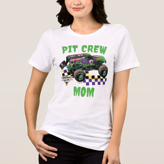 Monster Jam Grave Digger Pit Crew Mama Tri-Blend Shirt (Vorderseite)