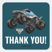 Monster Jam Megalodon Danke Quadratischer Aufkleber (Vorderseite)