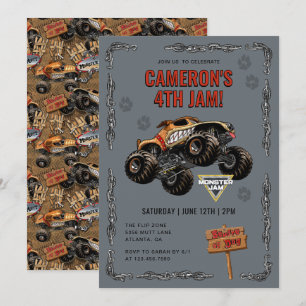 Monster Jam - Monster Mutt Geburtstag Einladung
