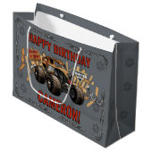 Monster Jam - Monster Mutt Geburtstag Große Geschenktüte (Vorderseite Schrägansicht)