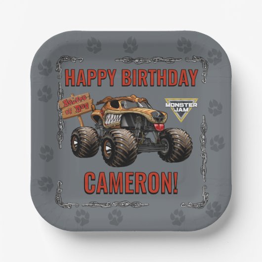 Monster Jam - Monster Mutt Geburtstag Pappteller (Vorderseite)