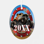 Monster Jam Monster Mutt Ornament Aus Metall (Vorderseite links)