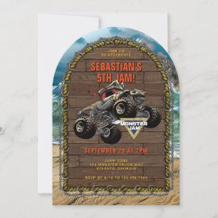 Monster Jam - Pirate's Curse Geburtstag Einladung