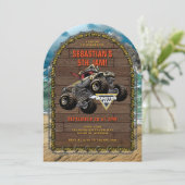Monster Jam - Pirate's Curse Geburtstag Einladung (Stehend Vorderseite)