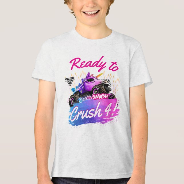 Monster Jam - Sparkle Smash Bereit zum Zermalmen Tri-Blend Shirt (Vorderseite)