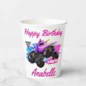 Monster Jam - Sparkle Smash Geburtstag Pappbecher (Rückseite)