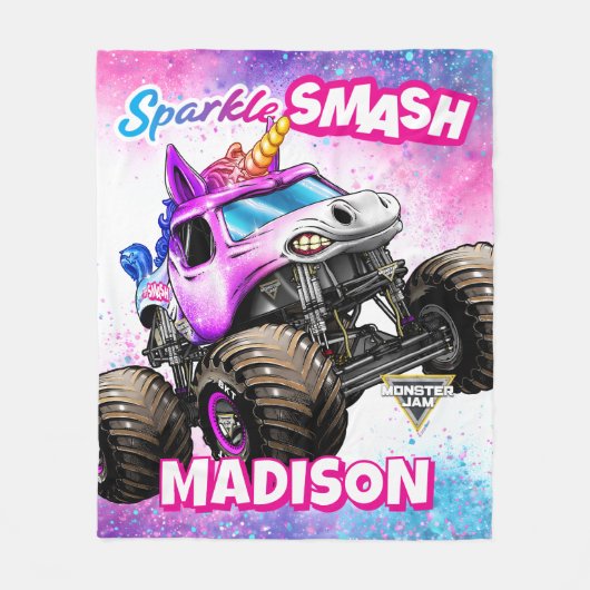 Monster Jam Sparkle Smash - Personalisiert Fleecedecke (Vorderseite)