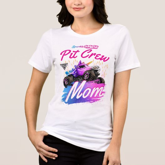 Monster Jam - Sparkle Smash Pit Crew Mom Tri-Blend Shirt (Vorderseite)