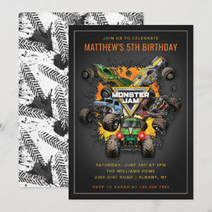 Monster Jam Trucks Geburtstag Einladung