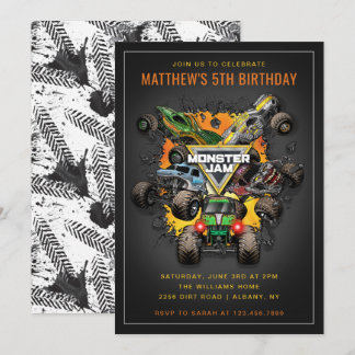 Monster Jam Trucks Geburtstag Einladung
