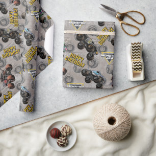 Monster Jam Trucks Geburtstag Geschenkpapier