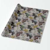 Monster Jam Trucks Geburtstag Geschenkpapier (Ungerollt)