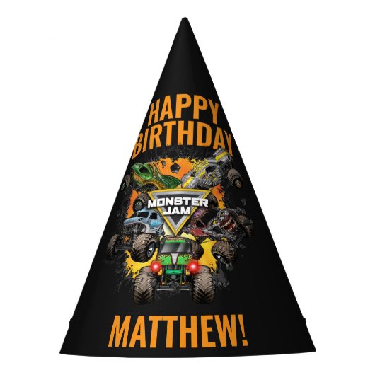 Monster Jam Trucks Geburtstag Partyhütchen (Vorderseite)