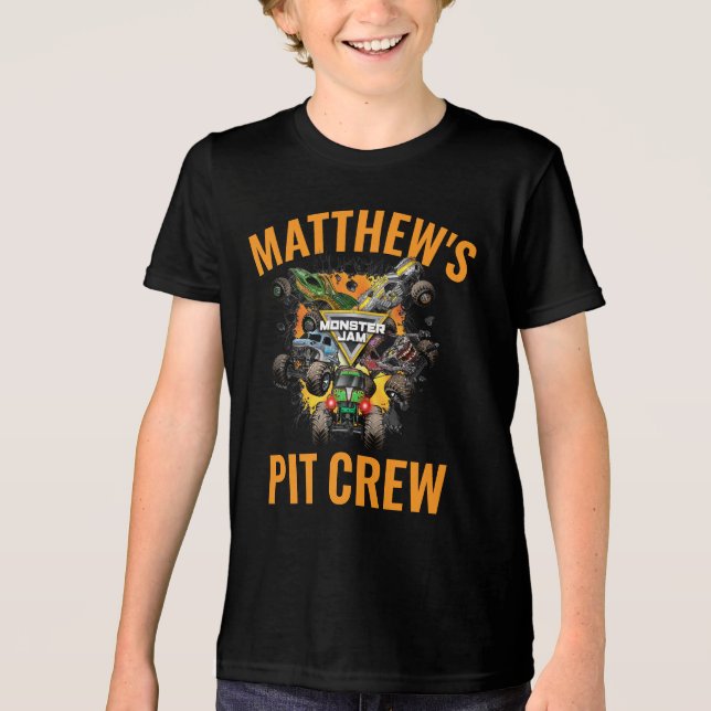 Monster Jam Trucks Pit Crew Tri-Blend Shirt (Vorderseite)