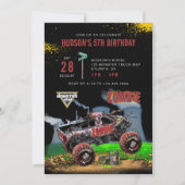 Monster Jam - Zombie Geburtstag Einladung (Vorderseite)