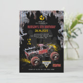 Monster Jam - Zombie Geburtstag Einladung (Stehend Vorderseite)