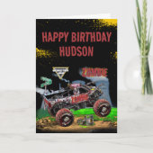 Monster Jam - Zombie Geburtstag Karte (Vorderseite)