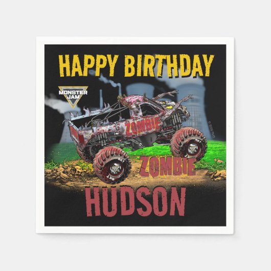 Monster Jam - Zombie Geburtstag Serviette (Vorderseite)