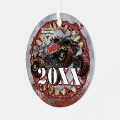 Monster Jam Zombie Ornament Aus Metall (Vorderseite links)