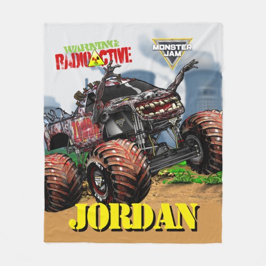Monster Jam Zombie - Personalisiert Fleecedecke (Vorderseite)