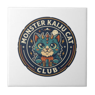 Monster Kaiju Katze Katze Grafik T-Shirt Kunst - M Fliese