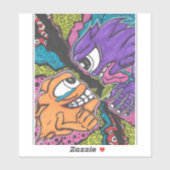 Monster kämpfen Vinyl Aufkleber (Blatt)