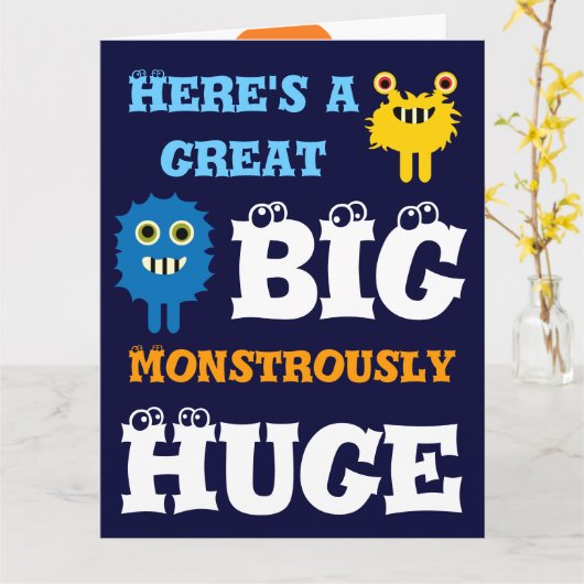 Monster Karte alles- Gute zum Geburtstaggroße (Gelbe Blume)