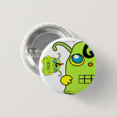 Monster-Kartoffel-Grün-Knopf Button (Vorne & Hinten)
