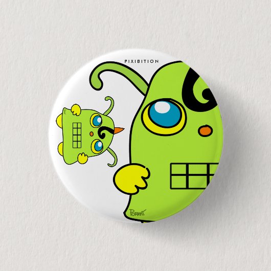 Monster-Kartoffel-Grün-Knopf Button (Vorderseite)
