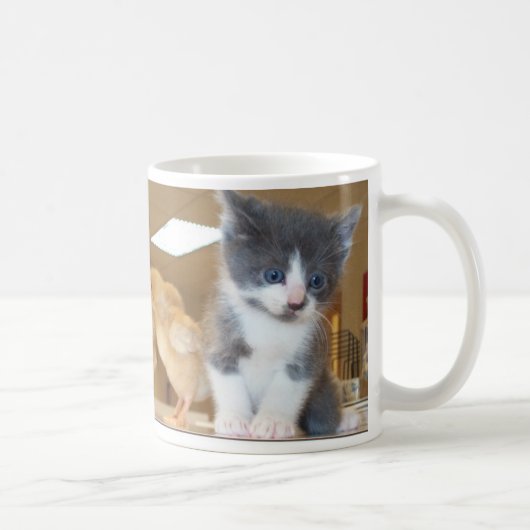 Monster-Katze - Kätzchen mit der Küken-Tasse Kaffeetasse (Rechts)