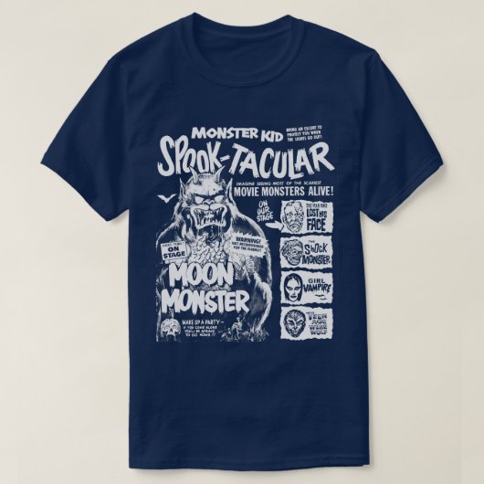 Monster Kid Spook Tacular Retro-Spook Show Design T-Shirt (Design vorne)