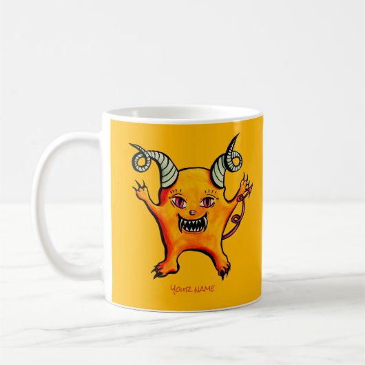 Monster-Kids-Name des niedlichen Horned-Demon-Cart Kaffeetasse (Links)