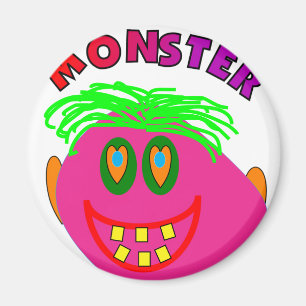 Monster Kids spendet "Adorable Pink Monster Art" Magnet