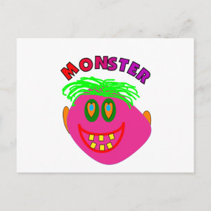 Monster Kids spendet "Adorable Pink Monster Art" Postkarte