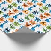 Monster-Kinder-Geburtstag Geschenkpapier (Ecke)