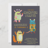 Monster Kinder im Alter Geburtstagsparty Einladung (Vorderseite)