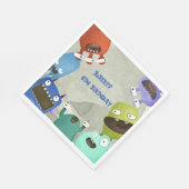 Monster-Kindergeburtstag Serviette (Ecke)