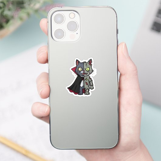 Monster Kitty Mashup - Half Vampire, Half Zombie Aufkleber (Telefon)