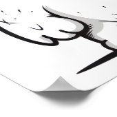 Monster Kontur Sketch Klein Poster (Ecke)