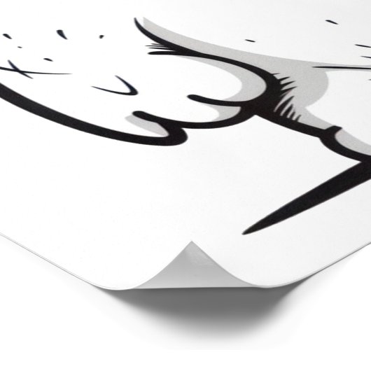 Monster Kontur Sketch Klein Poster (Ecke)