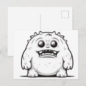 Monster Kontur Sketch Klein Postkarte (Vorne/Hinten)