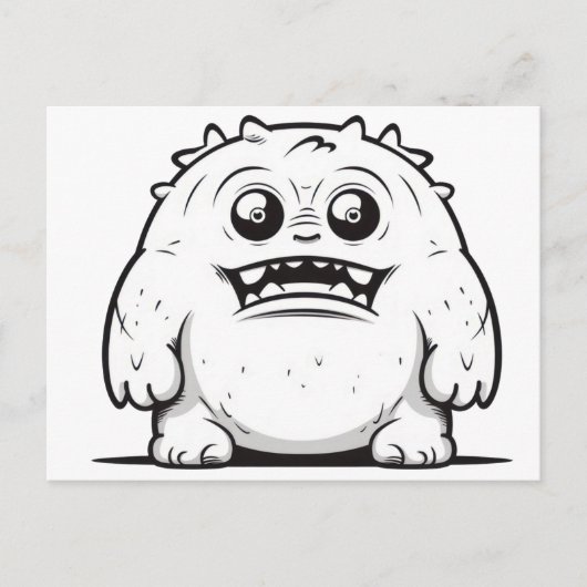 Monster Kontur Sketch Klein Postkarte (Vorderseite)