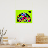 Monster-Kreaturen im Raumdooddesign Poster (Küche)