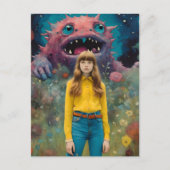 Monster kümmern sich nicht um farbenfrohe Fantasie Postkarte (Vorderseite)