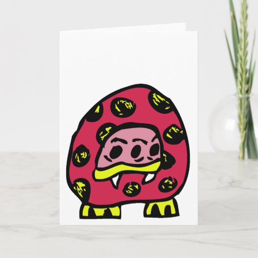 MONSTER LADYBUG GREETING CARD KARTE (Vorderseite)